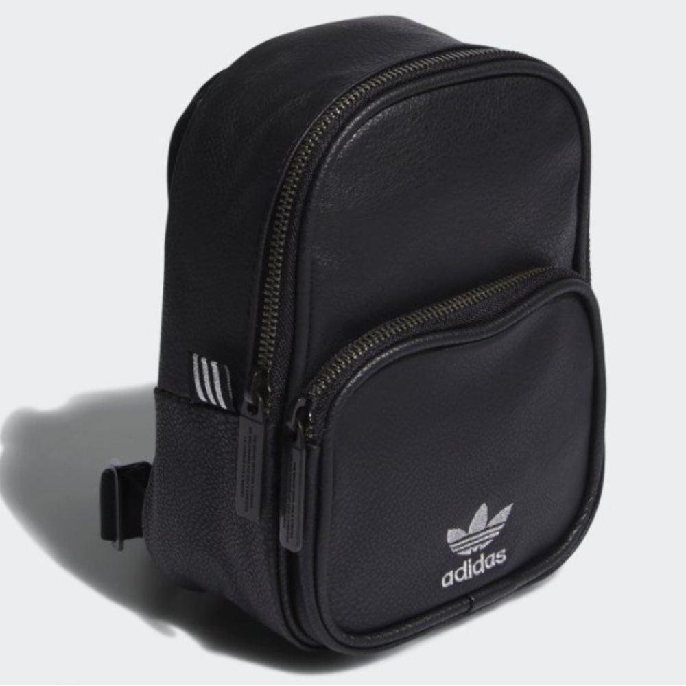 adidas PU Leather Mini Backpack Cl5457 Black Silver